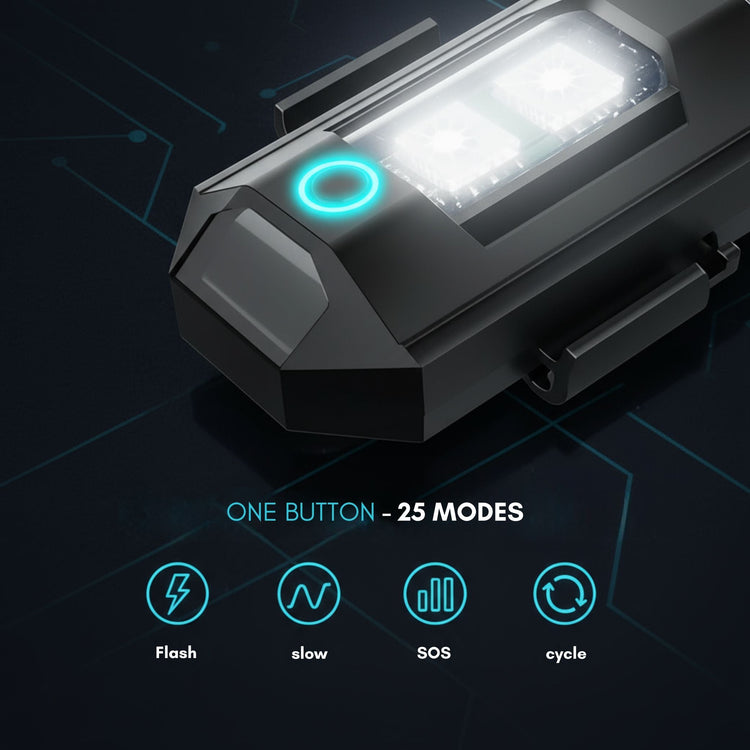 USB Rechargeable LED Bicycle Tail Light Waterproof Bike Rear Light with 7 Color Modes, Easy Mount, Night Safety Lamp