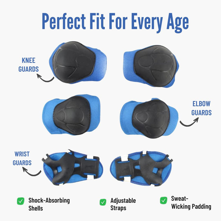 Skating & Cycling Protective Gear Set – Knee, Elbow & Wrist Guards