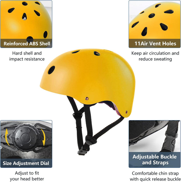 Yellow Kids Helmet – Safety & Style for Cycling, Skating & Adventures