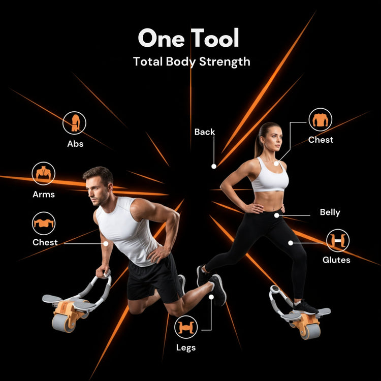 Ab Roller with Elbow Support for Abs and Core Workout, Fitness Trainer for Men & Women