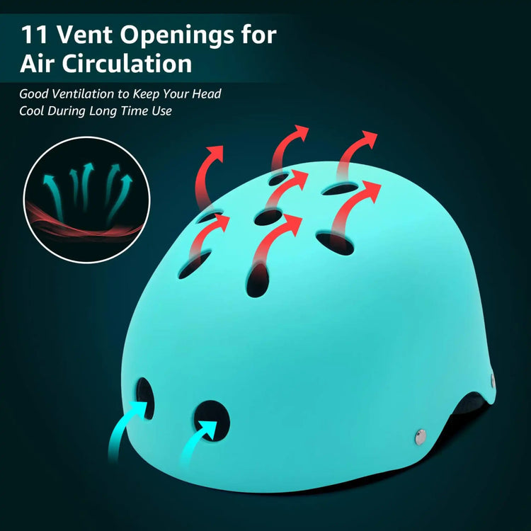 Green Kids & Teens Helmet – For Cycling, Skating, and More