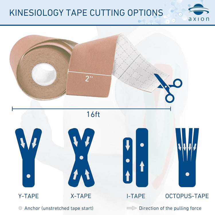 5M Size Kinesiology Tape Athletic Elastoplast Sport Recovery Strapping Gym Beige Colour