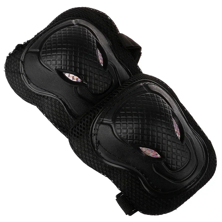 6-Piece Black Kids Protective Gear Set – Knee Pads, Elbow Pads & Wrist Guards for Safe Cycling, Skating & Biking Adventures