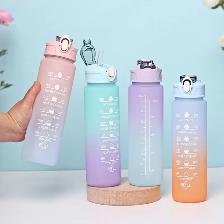 900ML Motivational Sports Water Bottle – Time Marker, Leak-Proof, BPA-Free