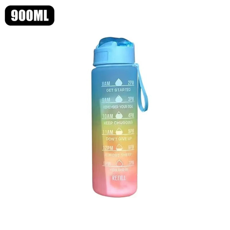 900ML Motivational Sports Water Bottle – Time Marker, Leak-Proof, BPA-Free