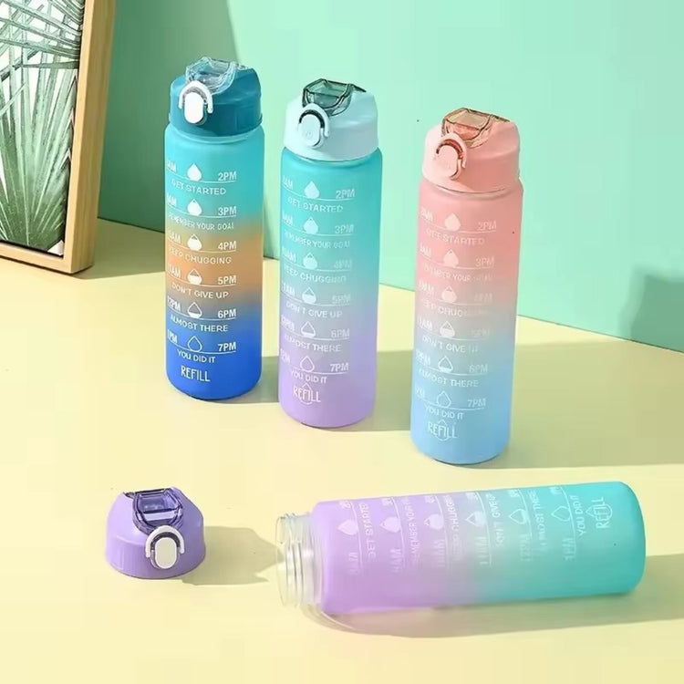 900ML Motivational Sports Water Bottle – Time Marker, Leak-Proof, BPA-Free