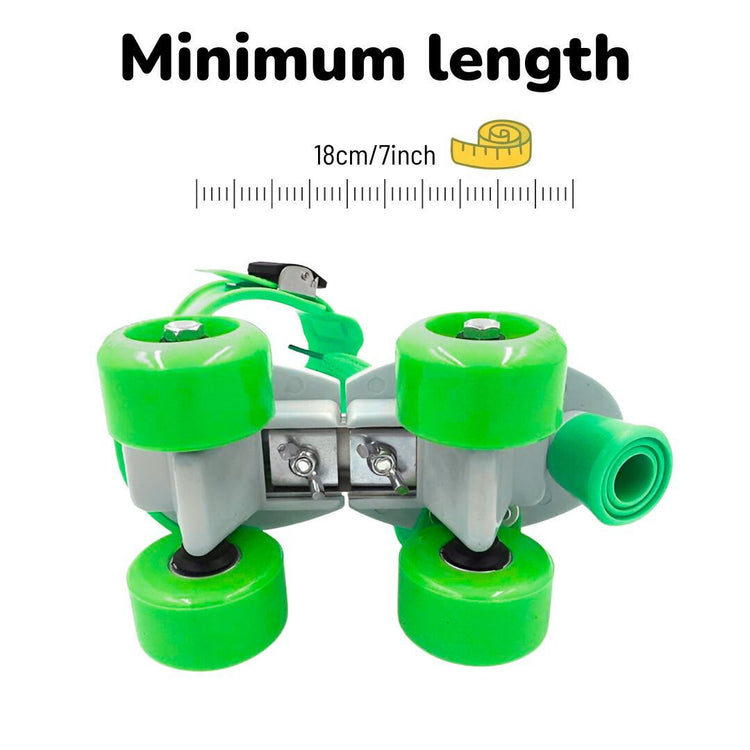 Adjustable Green 4-Wheel Roller Skates for Kids – Stylish, Durable & Fun