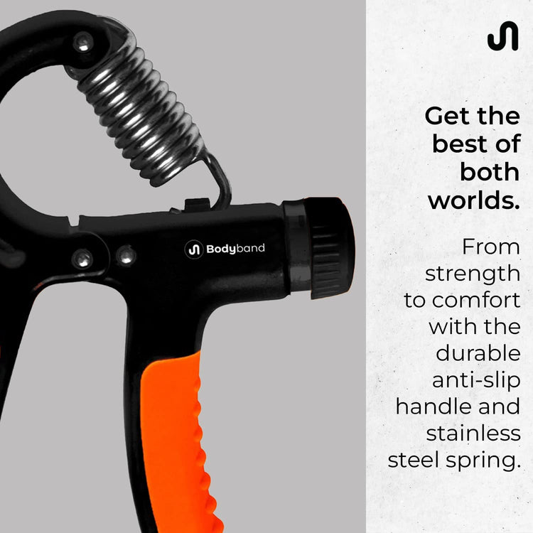 Adjustable Hand Gripper (5-60kg) – Boost Strength & Recovery in Orange/Black