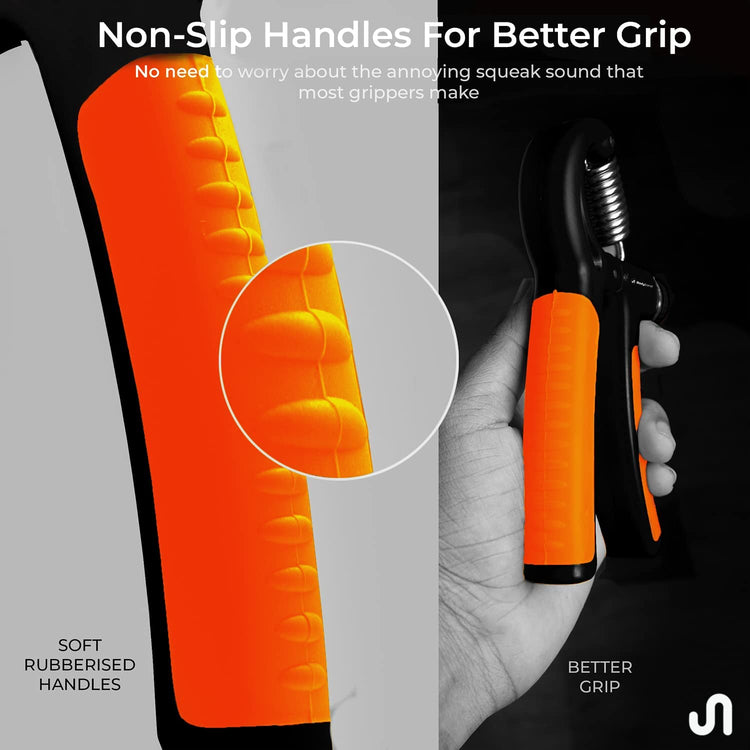 Adjustable Hand Gripper (5-60kg) – Boost Strength & Recovery in Orange/Black