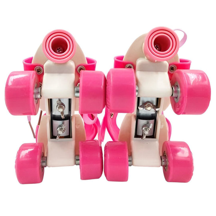 Adjustable Pink 4-Wheel Roller Skates for Kids – Stylish, Safe & Built for Fun