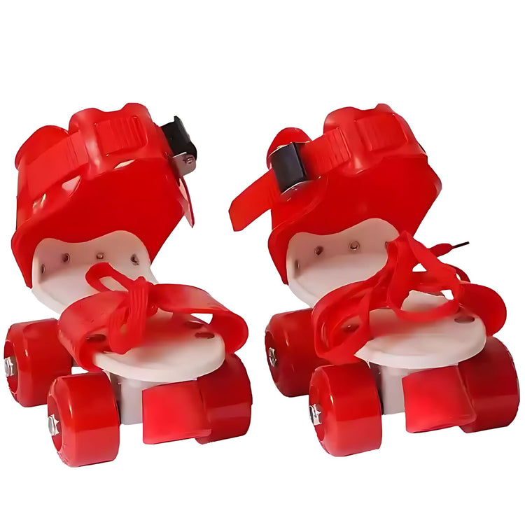 Adjustable Red 4-Wheel Roller Skates for Kids – Bold, Durable & Fun