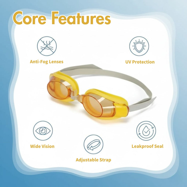 Adjustable Swimming Goggles – Anti-Fog, UV Protection, Leakproof Design