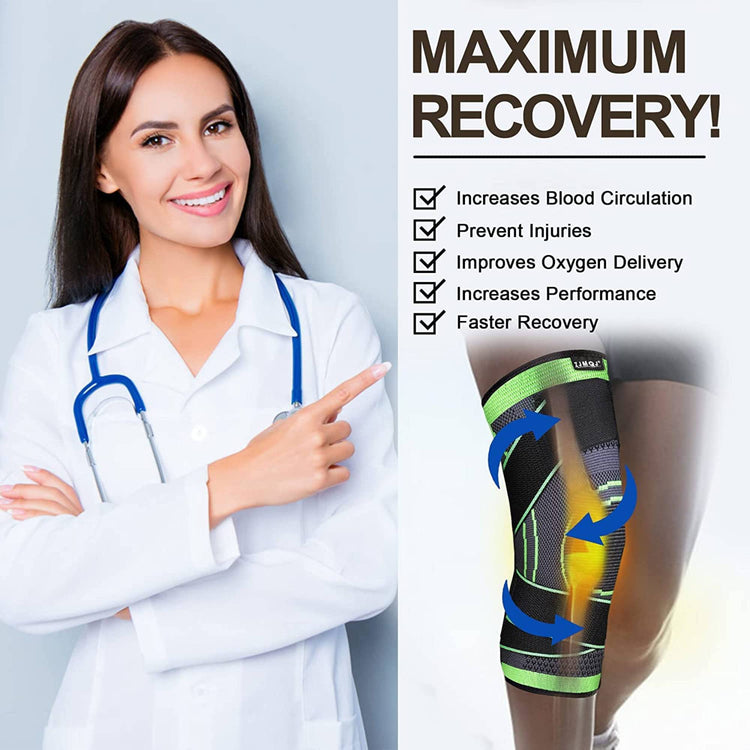 Compression Knee Support Brace for Sports & Pain Relief