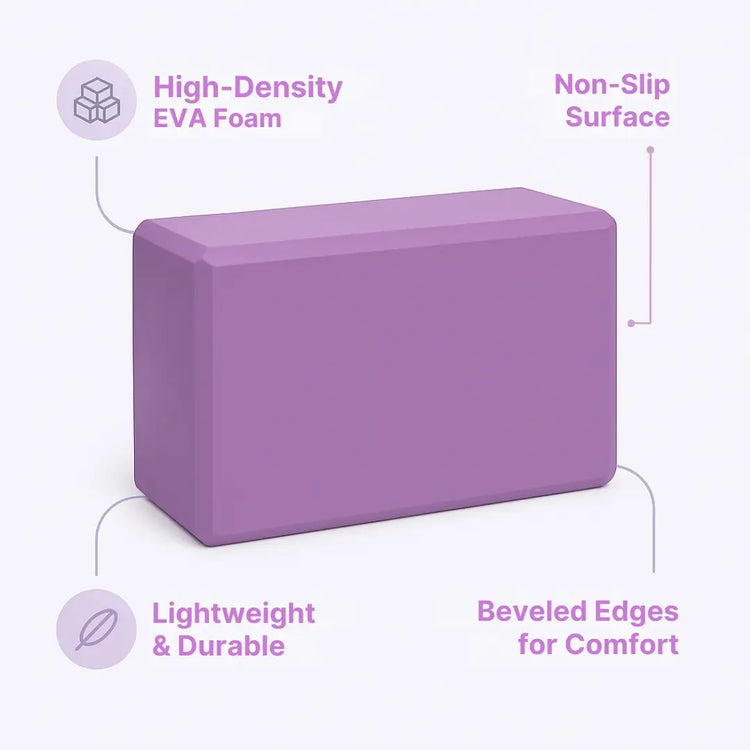 EVA Yoga Brick Lightweight Support Block for Flexibility & Balance