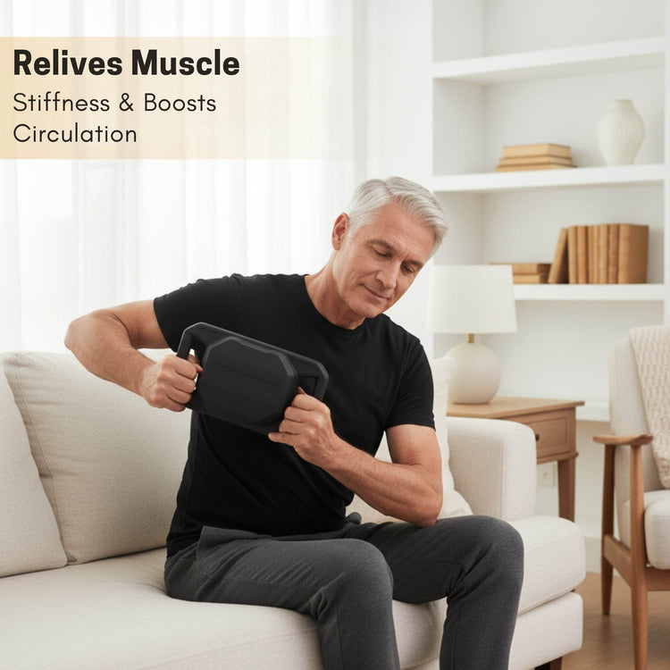 Four-Head Deep Tissue Massage Gun with Adjustable Speed, Rechargeable Muscle Massager for Neck, Back, Legs, and Full Body Pain Relief