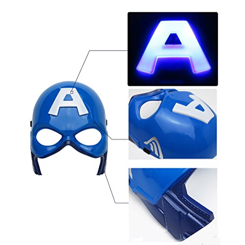 Kids LED Captain America Mask – Glowing Light-Up Superhero