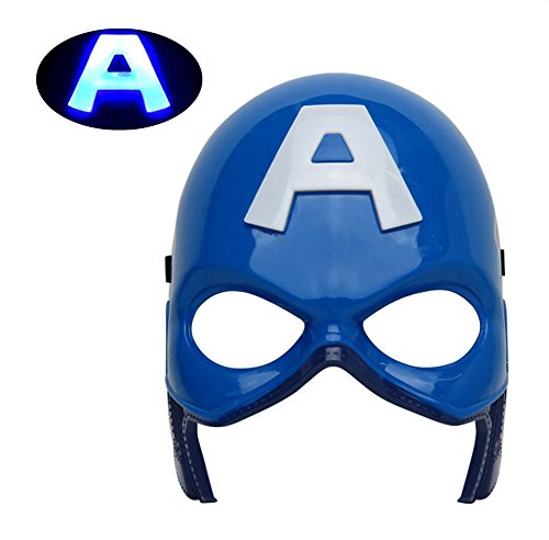 Kids LED Captain America Mask – Glowing Light-Up Superhero