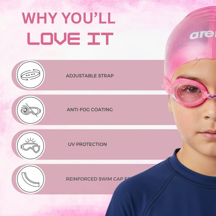Kids Swim Set Anti-Fog Goggles, UV Protection, Leak-Proof Swimming Gear for Boys & Girls