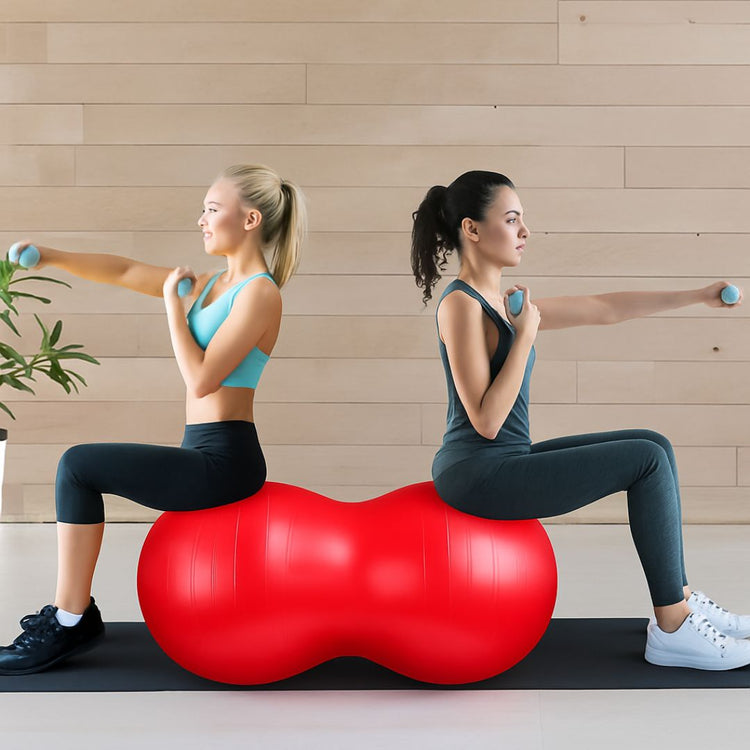 Peanut Shape Anti-Burst Yoga Exercise Ball – Gym, Pregnancy, Birthing, and Physical Therapy Fitness Tool