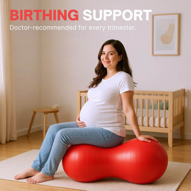 Peanut Shape Anti-Burst Yoga Exercise Ball – Gym, Pregnancy, Birthing, and Physical Therapy Fitness Tool