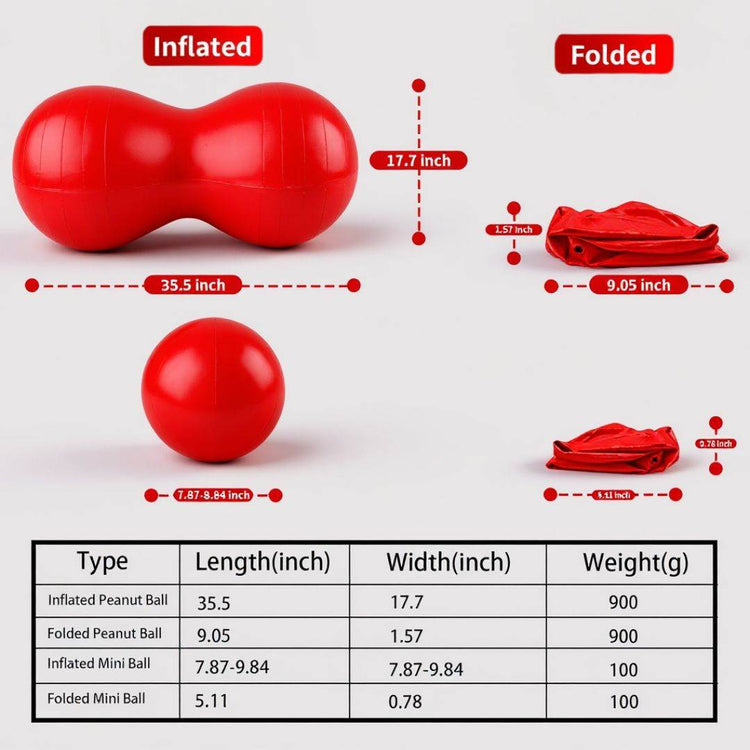 Peanut Shape Anti-Burst Yoga Exercise Ball – Gym, Pregnancy, Birthing, and Physical Therapy Fitness Tool