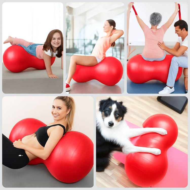 Peanut Shape Anti-Burst Yoga Exercise Ball – Gym, Pregnancy, Birthing, and Physical Therapy Fitness Tool