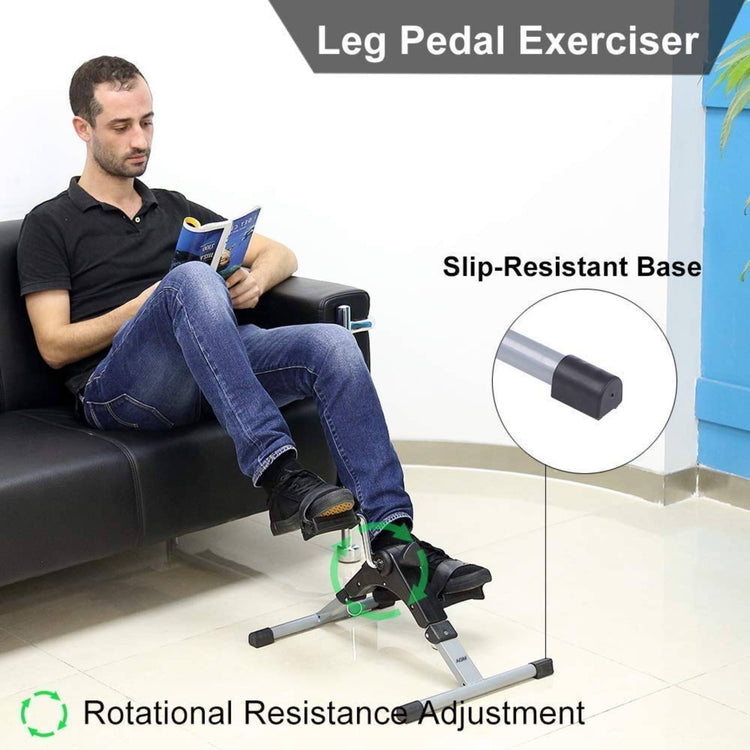 Portable Folding Pedal Exerciser for Arms & Legs – Under Desk Mini Bike