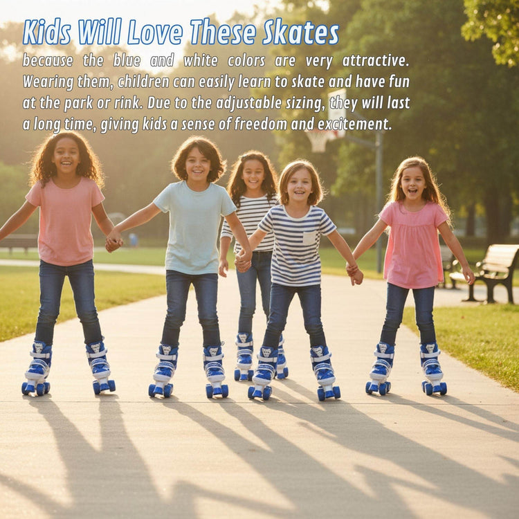 Power Superb Adjustable Roller Skate Shoes – 2-Row 4-Wheel Skates for Kids & Adults