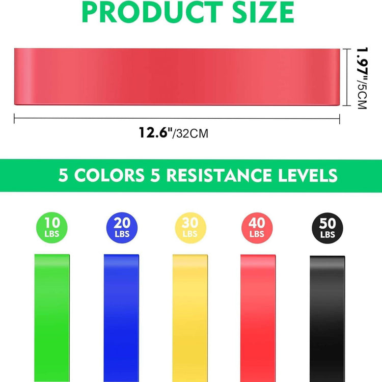 SKY-TOUCH 5PCS Resistance Bands Set – 6 Levels of Adjustable Latex Bands for Strength Training, Yoga, CrossFit & Fitness Workouts