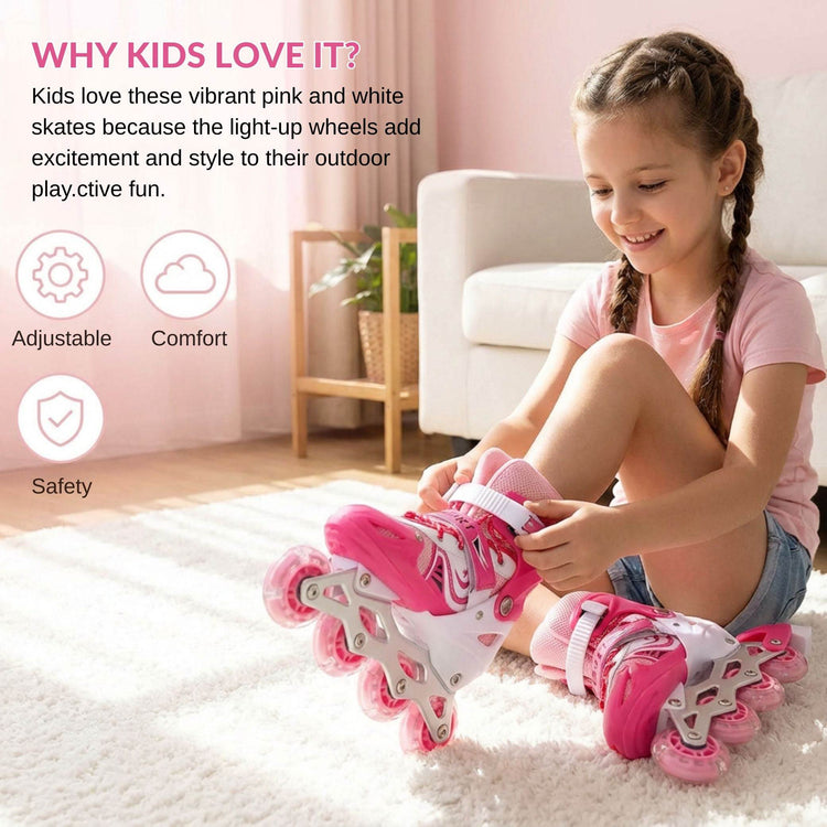 Sparkling Pink Inline Skates for Kids – Adjustable, Durable & Full of Fun