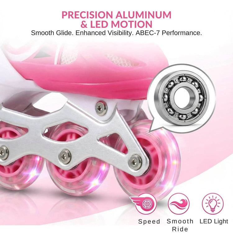 Sparkling Pink Inline Skates for Kids – Adjustable, Durable & Full of Fun