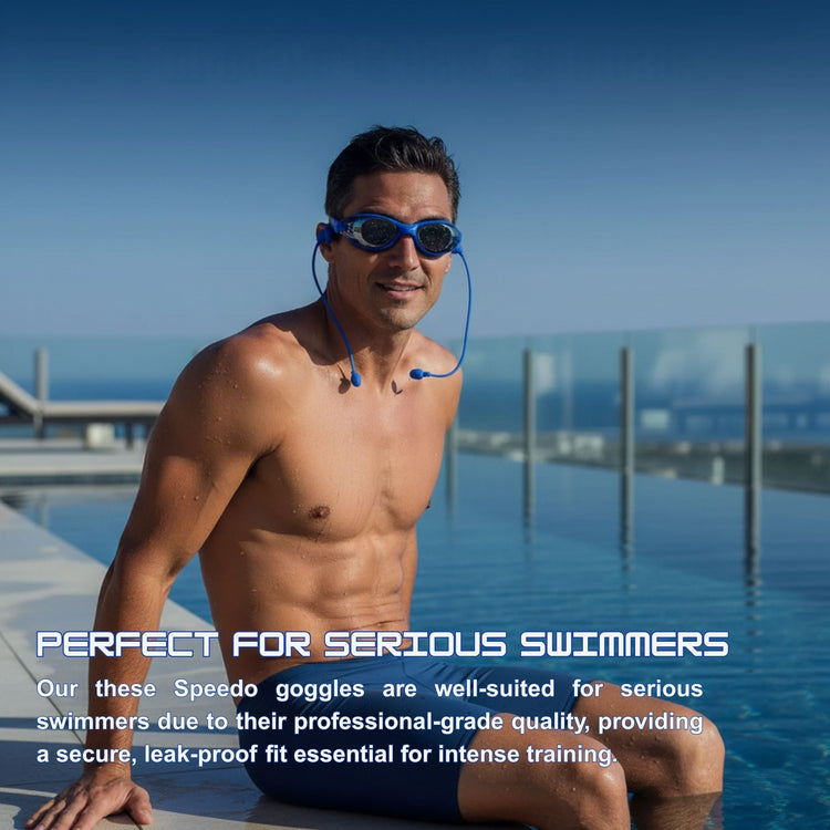 Speedo Anti-Glare Swimming Goggles with Ear Plugs – Leakproof & UV Protected