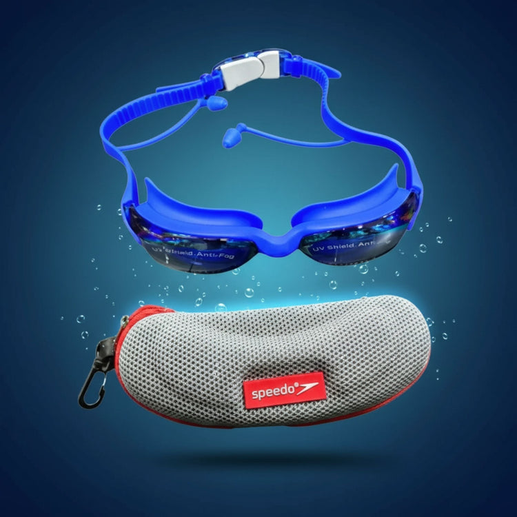 Speedo Anti-Glare Swimming Goggles with Ear Plugs – Leakproof & UV Protected