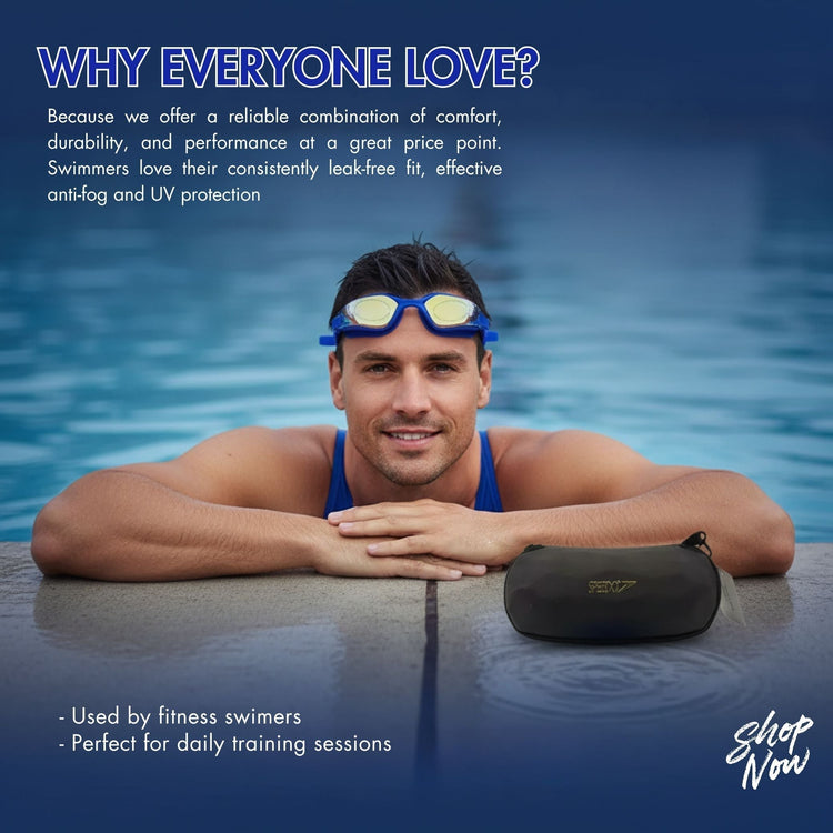 Speedo Professional Swim Goggles – Adjustable Strap & Clear Vision