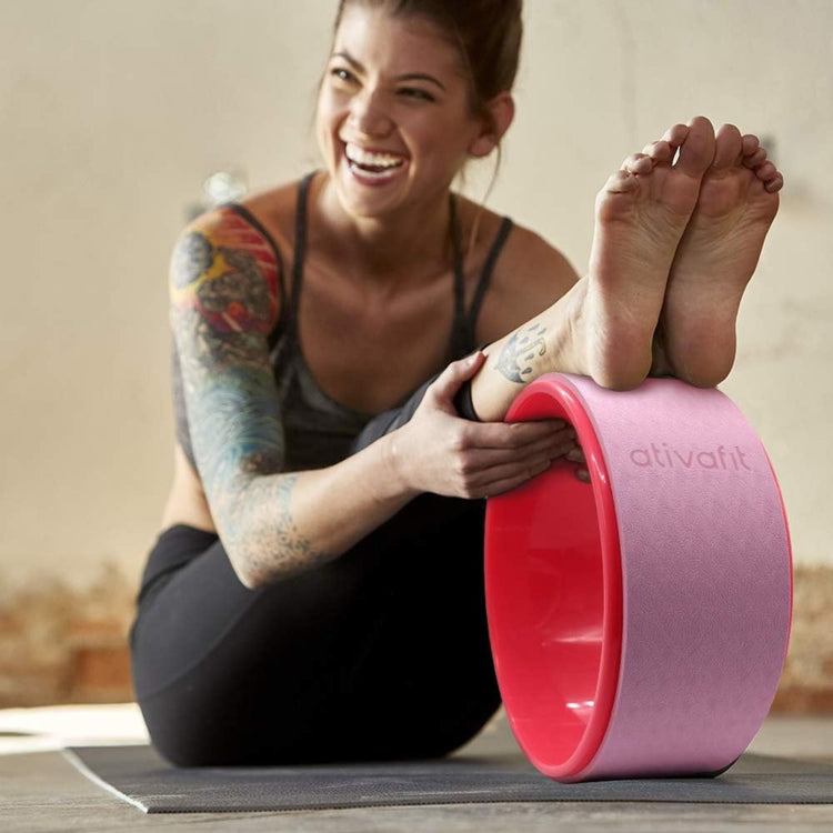 Yoga Essentials Set (Mat, Wheel & Brick for Balance & Flexibility)