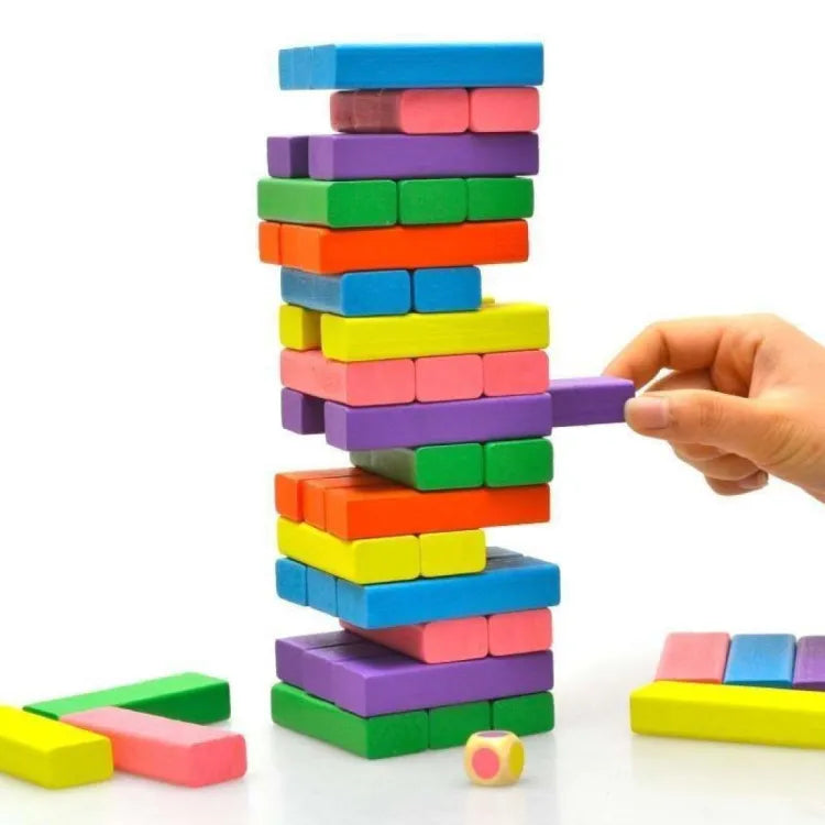 Jenga Wooden multicolor Stacking Tower Board Game for Kids & Adults