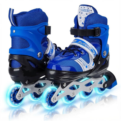 Adjustable Inline Skates for Kids – Sleek Blue Design