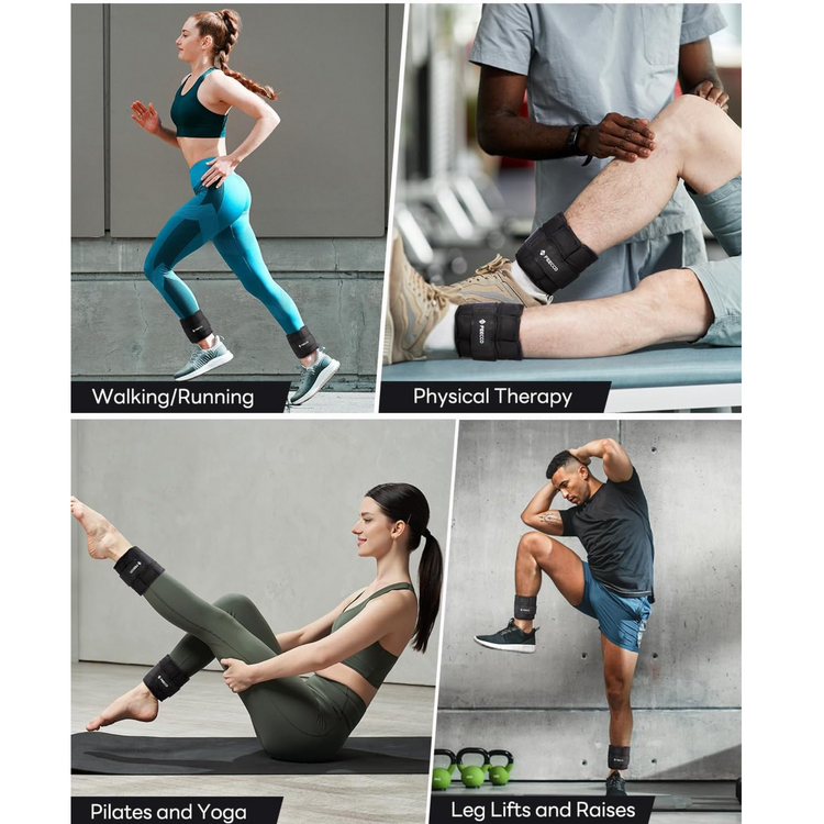 Adjustable Ankle Weights (500g x 2) – Light Resistance for Walking, Yoga & Fitness