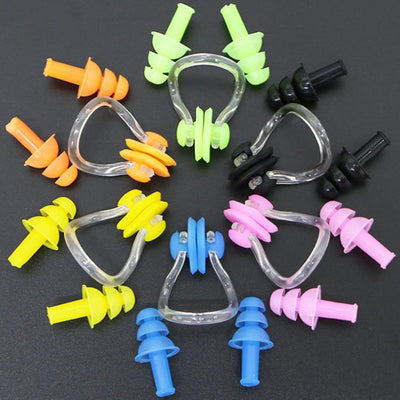 Silicone Nose Clip & Ear Plugs Set – Waterproof Swimming Accessory for All Ages