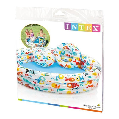 Intex Fishbowl Inflatable Pool Set(52" x 11" with Ball & Swim Ring (Model 59460))