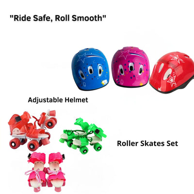 Adjustable Helmet & Roller Skates Set (Safety + Skating Fun for Kids & Teens)