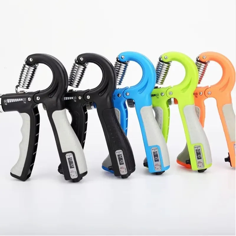 Adjustable Heavy Gripper Hand Exerciser with Counter (10-60Kg) – Blue & Grey