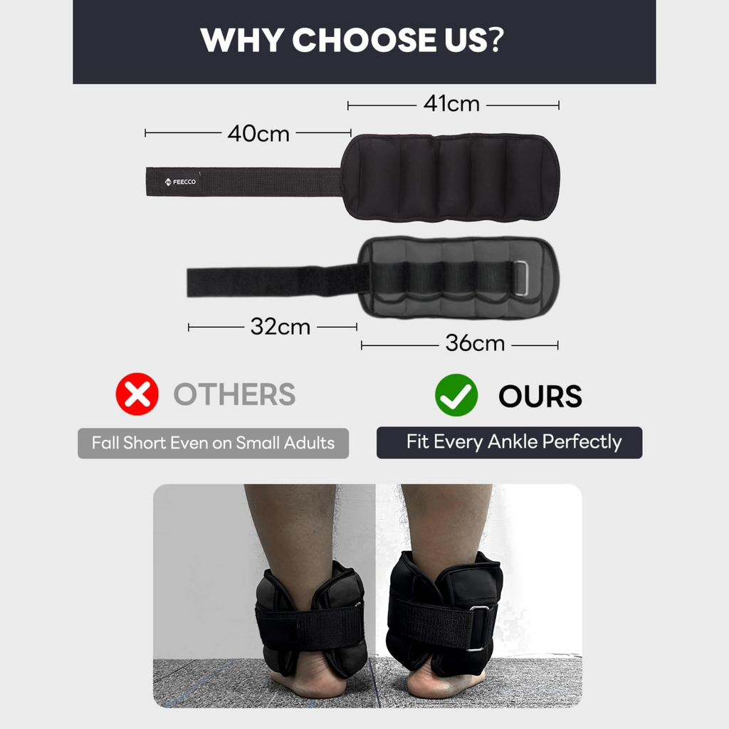 Adjustable Ankle Weights (500g x 2) – Light Resistance for Walking, Yoga & Fitness
