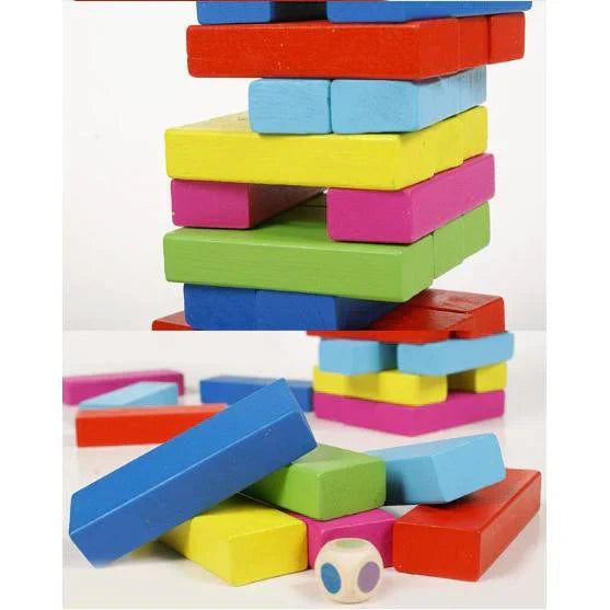 Jenga Wooden multicolor Stacking Tower Board Game for Kids & Adults