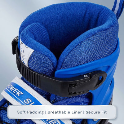 Adjustable Inline Skates for Kids – Sleek Blue Design