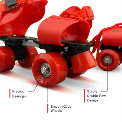 Lightweight Adjustable IML IME Four-Wheel Roller Skates – Red