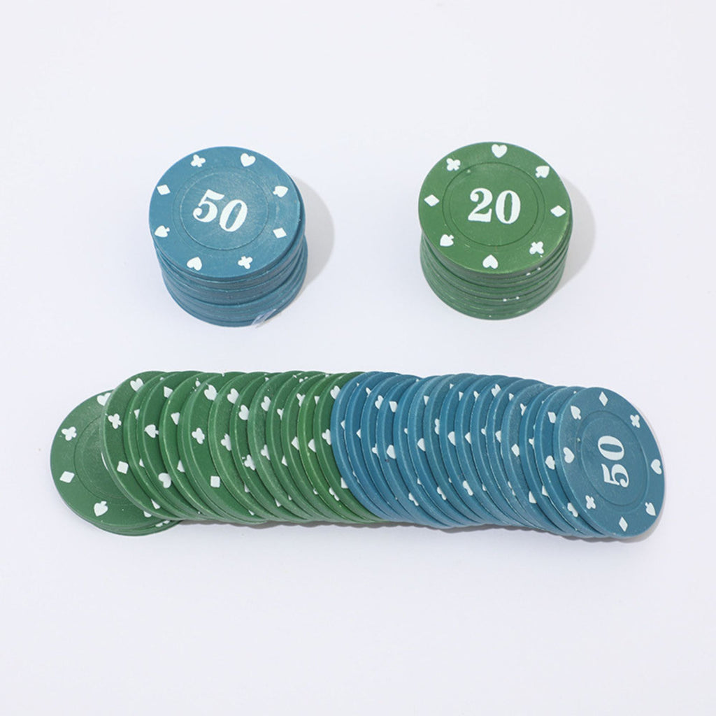 Poker Chips Set – 100pcs in Tin Box with 2 Playing Cards for Game Night Fun