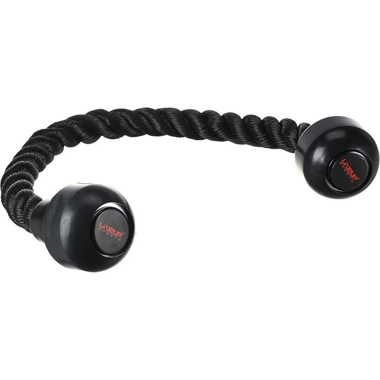 LIVEUP Triceps Rope  Heavy-Duty Black Nylon Rope for Cable Machines