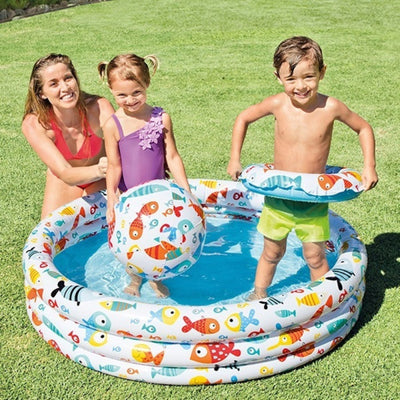 Intex Fishbowl Inflatable Pool Set(52" x 11" with Ball & Swim Ring (Model 59460))