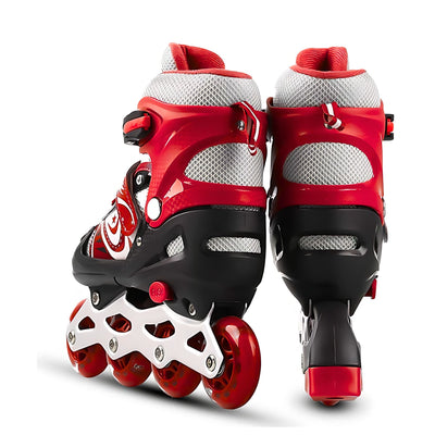Blazing Red Inline Skates for Kids – Adjustable, Stylish & Built for Fun